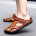 Men's Casual Leather Sandals Breathable Trend Outdoor Beach Shoes