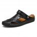 Men's Casual Leather Sandals Breathable Trend Outdoor Beach Shoes