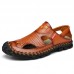 Men's Sandals Large Size Leather Beach Hole Shoes