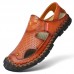 Men's Sandals Large Size Leather Beach Hole Shoes