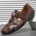 Summer Men Soft Leather Casual Sandals Luxury Fashion Soft Loafers Moccasins Breathable Non-Slip Driving Shoes Big Size