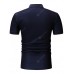 Fashion Casual Men's Lapel Short Sleeve Striped T-shirt