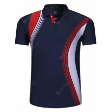 Men's Short-sleeved Turn-down Collar T-shirt Printing Breathable Sportswear Volleyball Tennis Tournament Top