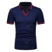 Men's Solid Color Fashion Turn-down Collar T-shirt