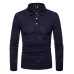 Men's Splicing Long Sleeve Large Size Lapel T-shirt