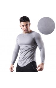 Breathable Mesh Large Size Long Sleeve Men's T-shirt Outdoor Basketball Running Sportswear Fitness Clothes
