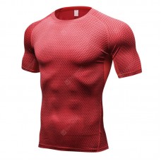 Men's 3D Printing Fitness Running Training Short Sleeve Quick-Drying T-shirt