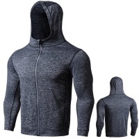 Men's Sports Jacket High Elastic Quick Dry Hooded Coat Outdoor Basketball Running Fitness Tops