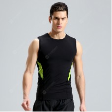 Men's Sports T Shirt Fitness Clothes Sleeveless Vest Male Tight Gym High Racing Running T-shirt Sports Clothing