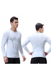 Men's Sports Tights Breathable and Quick-drying Long-sleeved V-neck Gym Suit Running Football Training High Elastic Sportswear