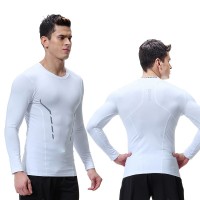 Men's Sports Tights Breathable and Quick-drying Long-sleeved V-neck Gym Suit Running Football Training High Elastic Sportswear