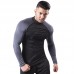 Men's Tight-fitting Veneer High Collar Fitness Clothes Quick Dry Long Sleeve T-shirt Padded Basketball Running Sports Top