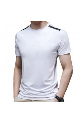 NS007 Men's Outdoor Sports Fitness Ice Silk T-shirt Short Sleeve Round Neck Tops