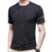 NS023 Men's Outdoor Sports Fitness Ice Silk T-shirt Short Sleeve Round Neck Tops