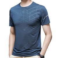 NS023 Men's Outdoor Sports Fitness Ice Silk T-shirt Short Sleeve Round Neck Tops