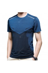 NS372 Men's Outdoor Sports Fitness Tops Short-sleeved Round Neck Ice Silk T-shirt