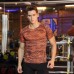 S8186 Men Summer Fitness Tops Loose Sports Quick-drying Basketball Training Football Short Sleeve T-shirt