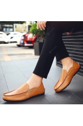 Men Casual Loafers Genuine Leather Moccasins Shoes