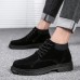 Men'S High-Top Small Shoes Bright Black Tide Shoes Dress Business Shoes