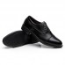 Men's Leather Shoes School Officer Casual Style Black Color