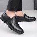 Men's Top Layer Cowhide Business Casual Leather Shoes Slip-on Round Toe Non-slip Middle-aged Men's Shoes