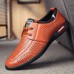 Soft Men's Cowhide Leather Shoes Summer Breathable Hollow British All-match Breathable Business Casual Shoes