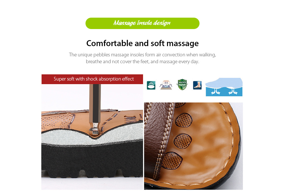 Summer Men's Sandals Massage insole design