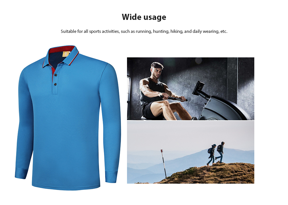 Spring Autumn Golf Casual Men's Long Sleeve T-shirt - Black XL