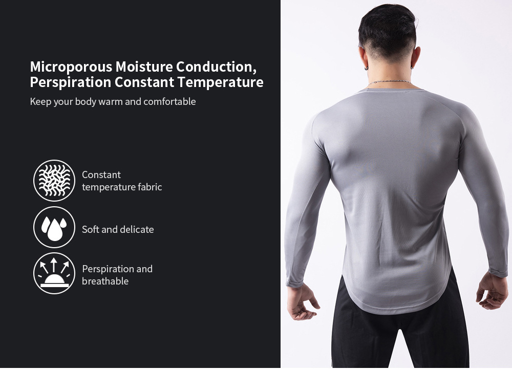 Men's Breathable Mesh Large Size Long Sleeve T-shirt Outdoor Basketball Running Sportswear Fitness Clothes - Long-sleeved 20M93 Black Network XL Microporous Moisture Conduction