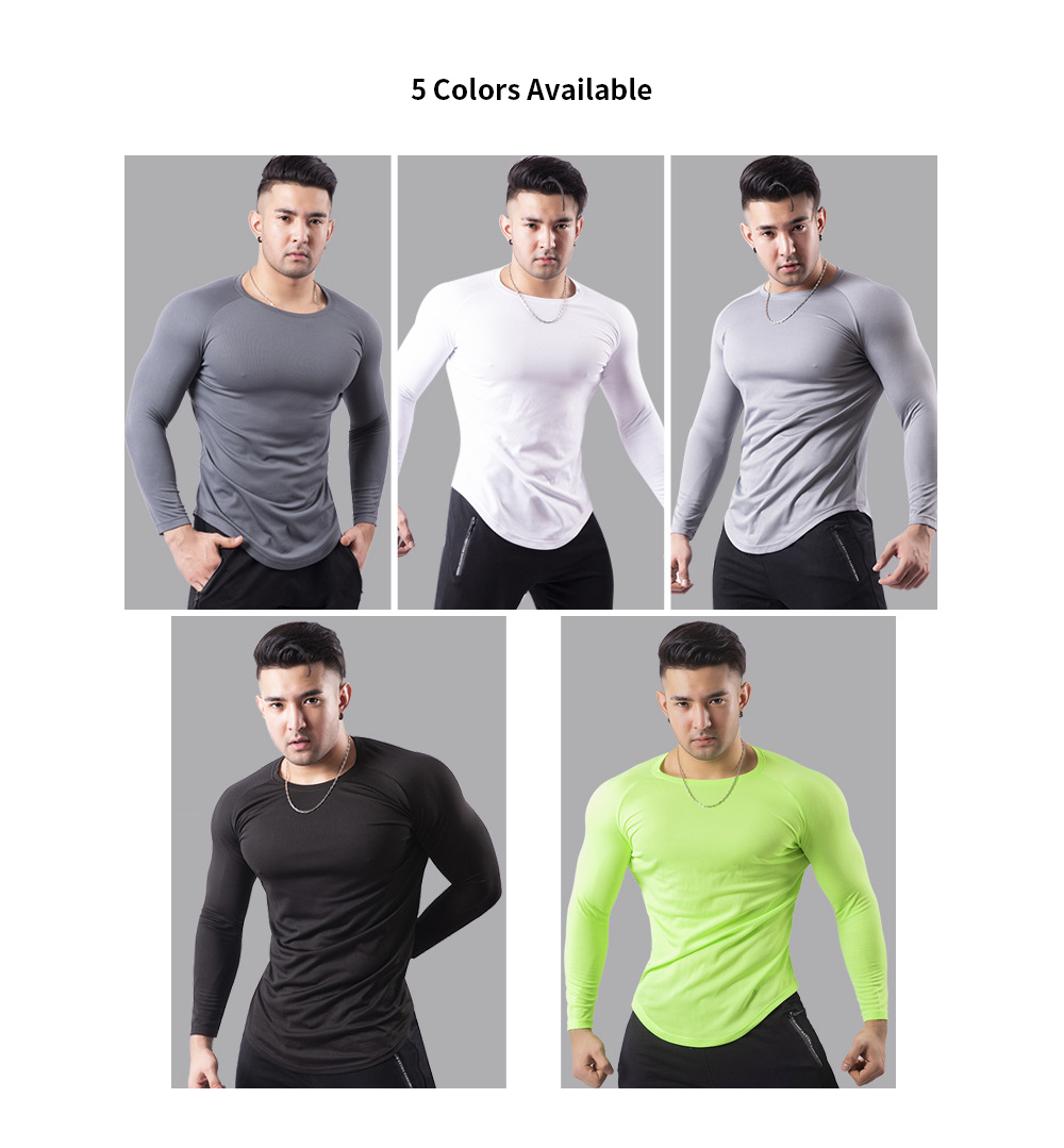 Men's Breathable Mesh Large Size Long Sleeve T-shirt Outdoor Basketball Running Sportswear Fitness Clothes - Long-sleeved 20M93 Black Network XL 5 Colors Available